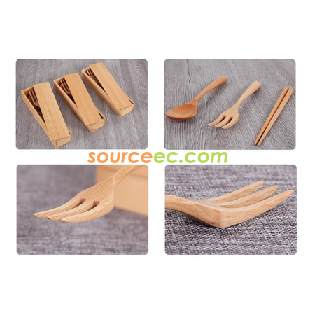 禮品訂造木製餐具四件套紀念品