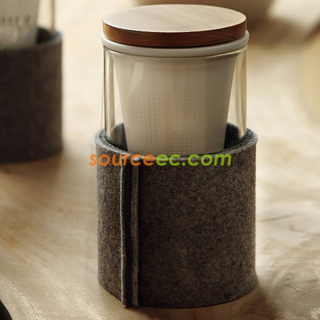 禮品訂造毛氈杯套泡茶杯紀念品