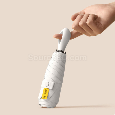 禮品訂造指環柄五摺黑膠雨傘紀念品