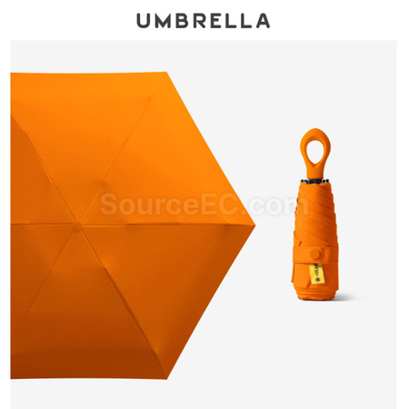 禮品訂造指環柄五摺黑膠雨傘紀念品