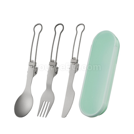 禮品訂造戶外鈦折疊餐具套裝紀念品
