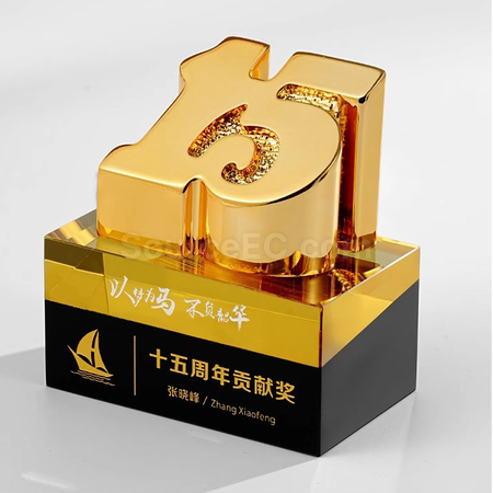 禮品訂造樹脂水晶獎座紀念品