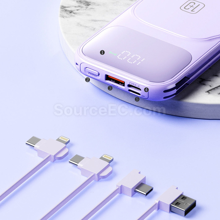 禮品訂造磁吸雙線快充移動電源紀念品