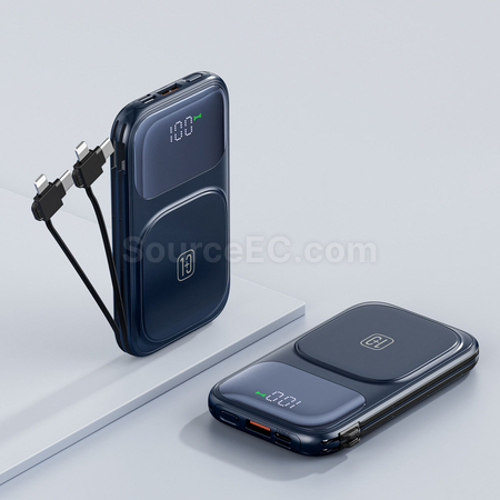 禮品訂造磁吸雙線快充移動電源紀念品
