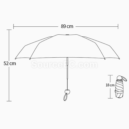 禮品訂造快速收納五摺晴雨傘紀念品