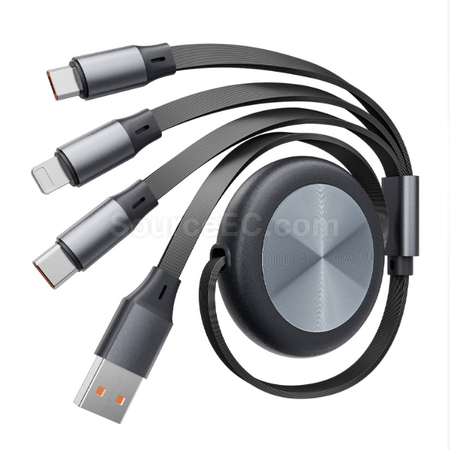 禮品訂造超薄三合一伸縮充電線紀念品