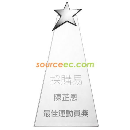 禮品訂造星星水晶獎杯紀念品