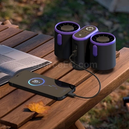 禮品訂造雙頭掛腰小風扇紀念品