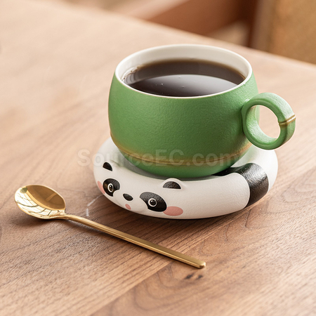 禮品訂造熊猫陶瓷杯紀念品