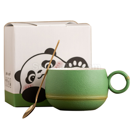 禮品訂造熊猫陶瓷杯紀念品