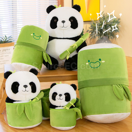 禮品訂造熊貓抱竹子玩偶紀念品