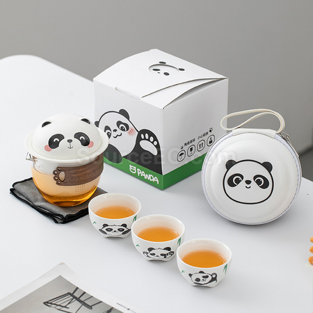 禮品訂造熊猫玻璃杯紀念品