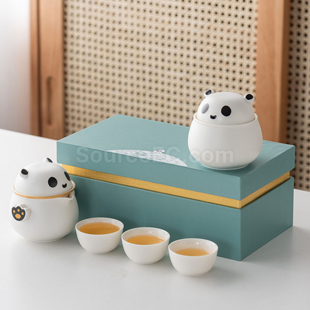 禮品訂造熊貓便攜旅行茶具紀念品