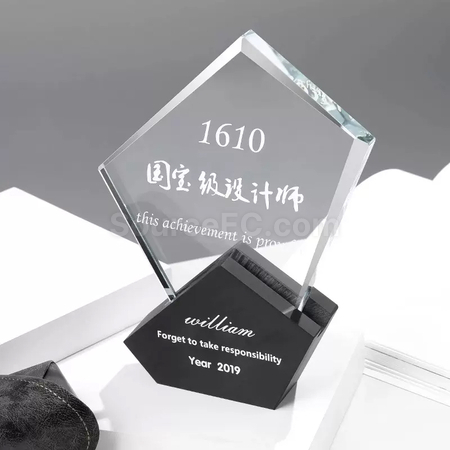 禮品訂造硯石水晶獎座紀念品