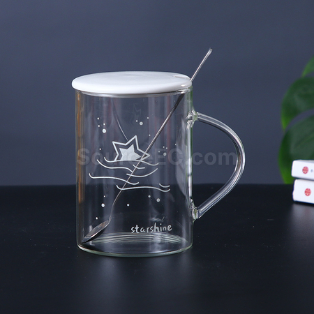 禮品訂造帶蓋星空夜光玻璃杯紀念品