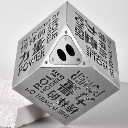 禮品訂造金屬魔方鏤空發光獎盃紀念品