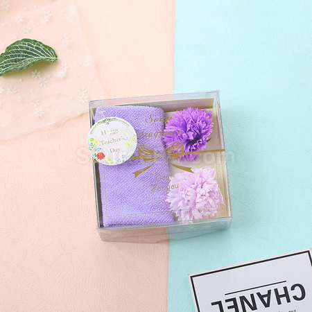 禮品訂造康乃馨香皂花毛巾禮盒紀念品