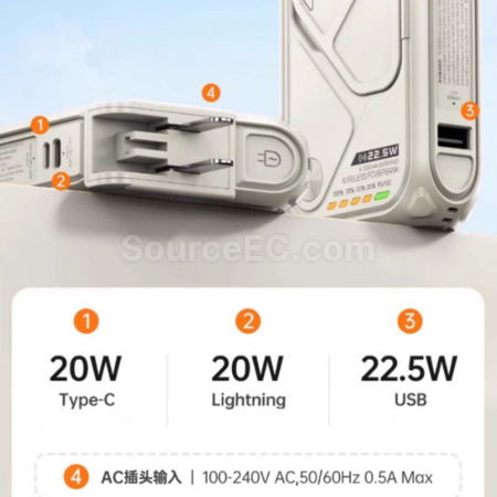 禮品訂造3C認證磁吸無線移動電源紀念品