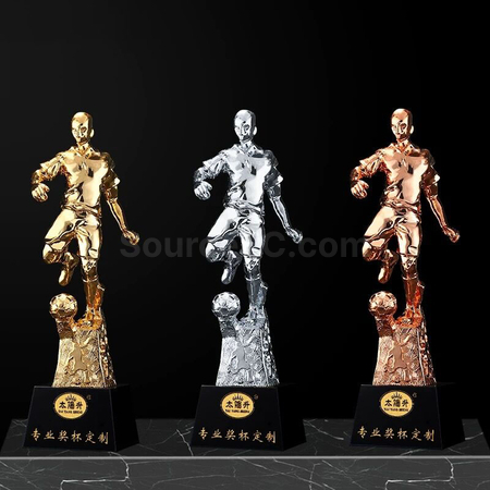 禮品訂造鍍金足球體育獎杯紀念品