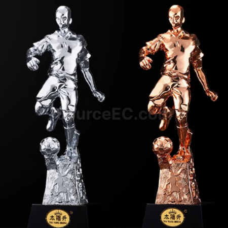 禮品訂造鍍金足球體育獎杯紀念品