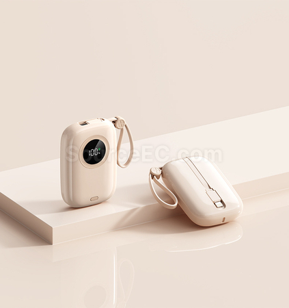 禮品訂造便攜式自帶線手提快充移動電源紀念品