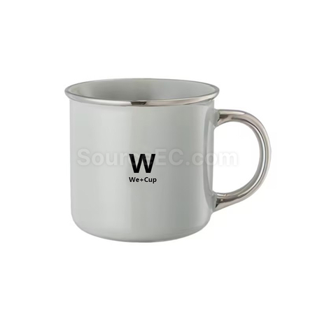 禮品訂造銀邊復古陶瓷杯紀念品