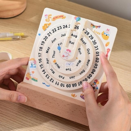 禮品訂造簡約轉盤萬年曆紀念品