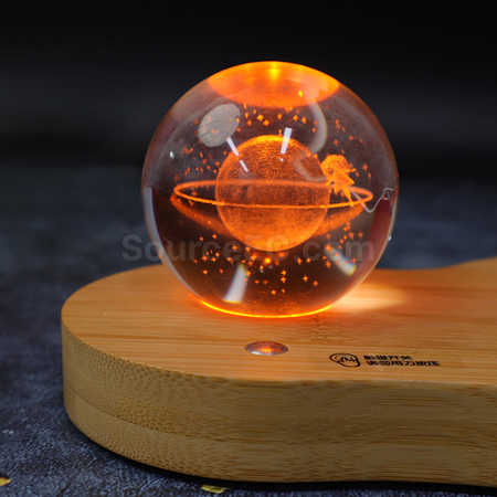 禮品訂造竹木保溫杯+鑰匙扣+光水晶球套裝紀念品