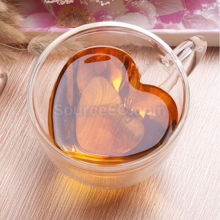 心形雙層玻璃杯