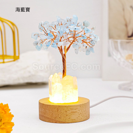 禮品訂造水晶發財樹小夜燈紀念品