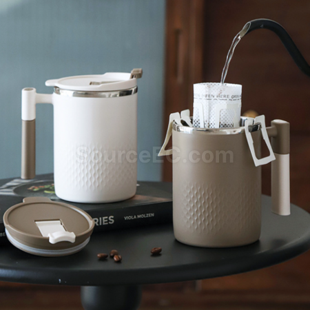 禮品訂造304不銹鋼馬克杯帶茶漏紀念品
