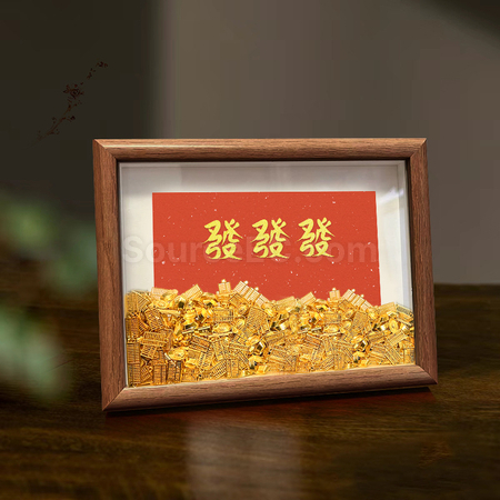 禮品訂造創意算盤金元寶相框紀念品