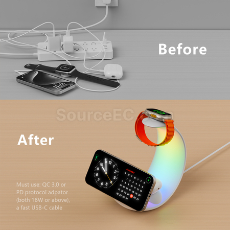 禮品訂造月亮磁吸三合一無線移動電源小夜燈紀念品