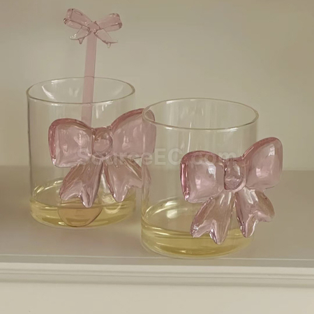 禮品訂造蝴蝶結玻璃杯紀念品