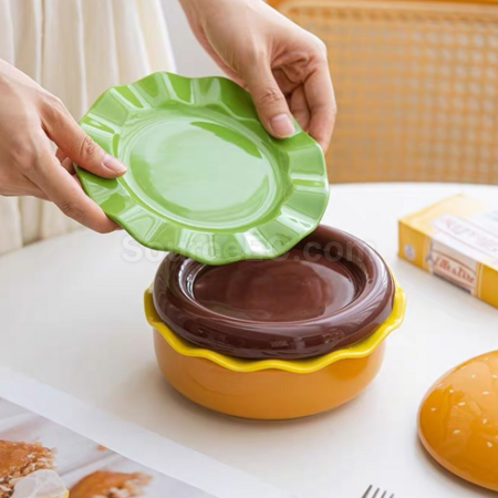 禮品訂造漢堡陶瓷餐具紀念品