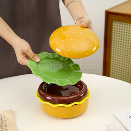 禮品訂造漢堡陶瓷餐具紀念品