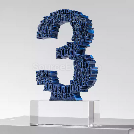 禮品訂造3D數字獎座紀念品