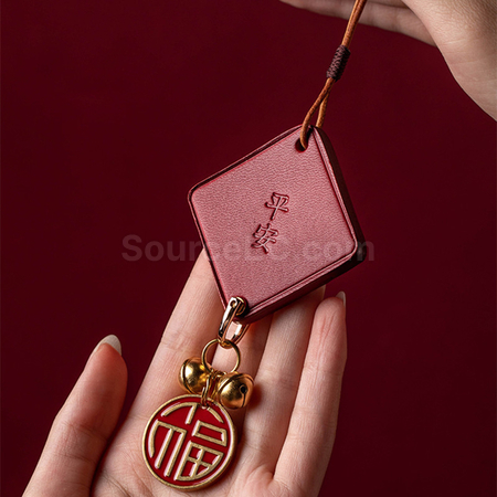 禮品訂造真皮手工鈴鐺福牌掛件紀念品