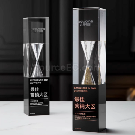 禮品訂造沙漏水晶獎座紀念品