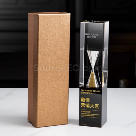 禮品訂造沙漏水晶獎座紀念品