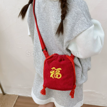 禮品訂造春節福袋斜挎包紀念品