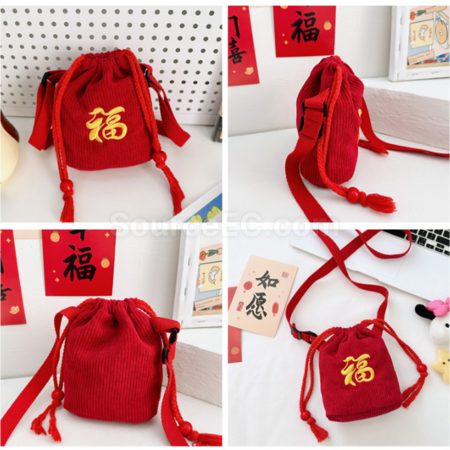 禮品訂造春節福袋斜挎包紀念品