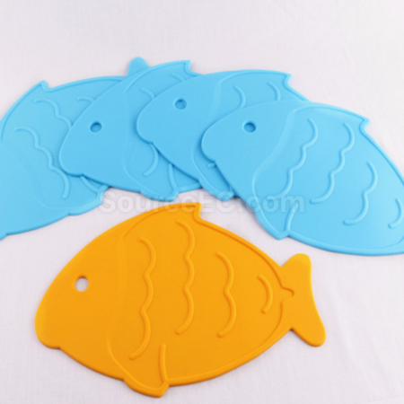 禮品訂造魚形矽膠餐墊紀念品