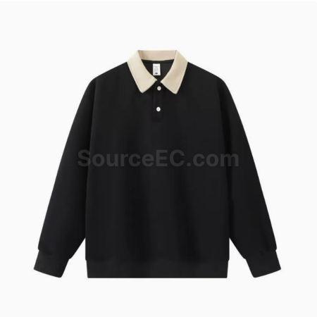 拼色polo長袖