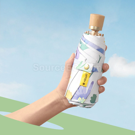 禮品訂造雙層黑膠五摺雨傘紀念品