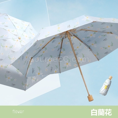 禮品訂造雙層黑膠五摺雨傘紀念品