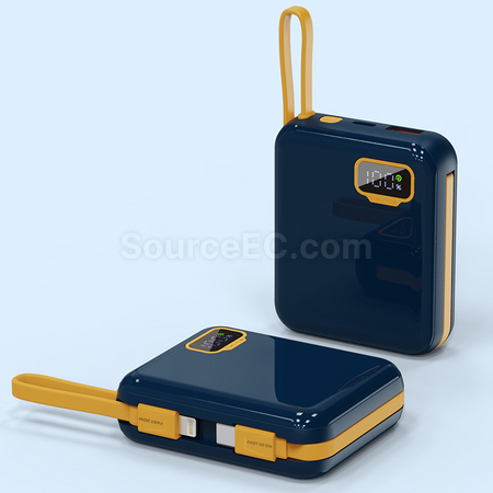 禮品訂造自帶線快充移動電源紀念品