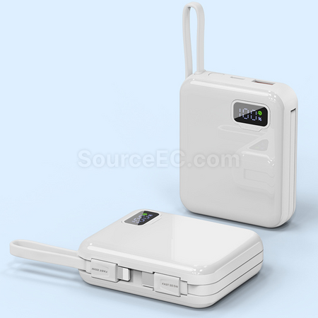 禮品訂造自帶線快充移動電源紀念品