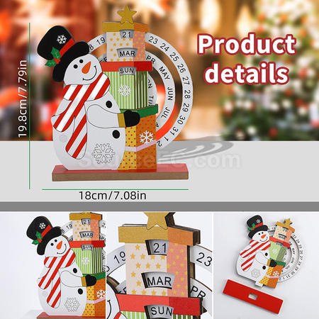 禮品訂造雪人旋轉萬年檯曆紀念品