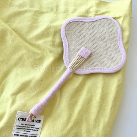 禮品訂造四葉草草編扇紀念品